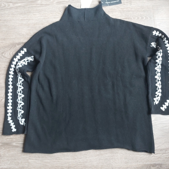 French Connection The Ella wool blend black and white knit sweater Medium M - Picture 8 of 9